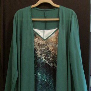 LIKE NEW, BEAUTIFUL TWO PIECE, LONG NIGHT GOWN WITH SHEER ROBE, SIZE XL